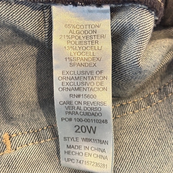 Democracy Ab Technology Jeans Plus Size 20W Stretch Denim Ankle Cropped Jeans - Picture 5 of 14